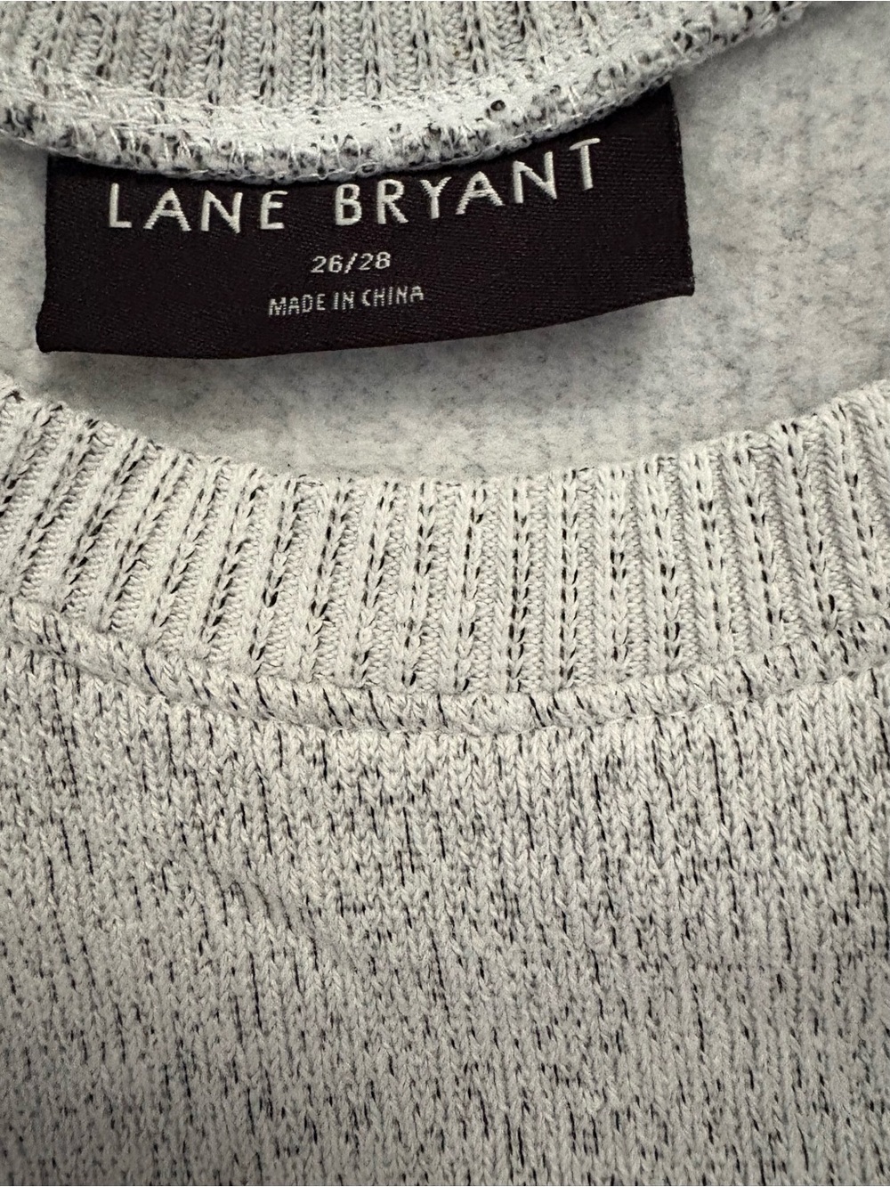 EUC Lane Bryant Light Gray Crewneck Sweater with Pink LOVE & White Daisy - Picture 3 of 7